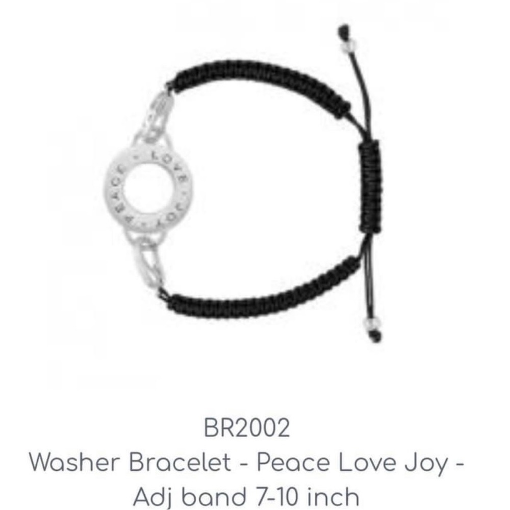 Magnabilities adjustable positivity silver washer bracelet